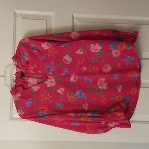 Ann Taylor, floral pink blouse, size small
